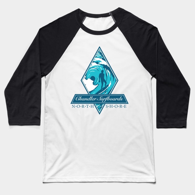 Chandler Surfboards Baseball T-Shirt by tenaciousva